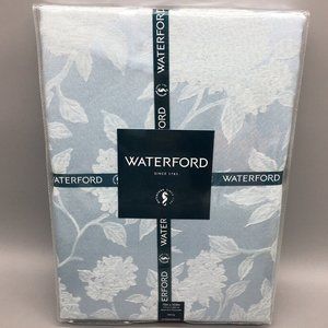 WATERFORD Blue Hydrangea Jacquard 70x104 Tablecloth Formal Floral Easter Spring
